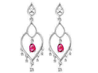 Boucle en or 2 tons 10kt sertie de topaze rose et de diamants,CDN 7 points,8=6pts