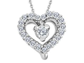 Chaine et pendentif serti d'un diamant Canadien de 5 points et de 20=8points