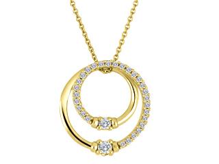 Chaine et pendentif en or 10kt,serti de 2 diamants Canadien et de 28 petits.