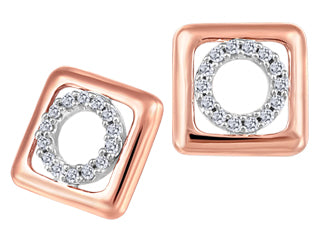 Boucles en or rose et diamants G2550/E