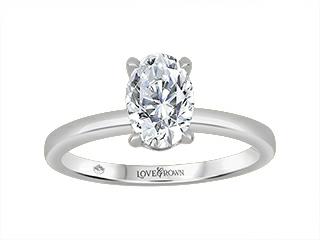 Bague solitaire en or 14kt ,diamant de laboratoire de 1ct