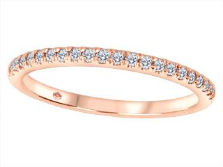 Jonc en or rose 14kt a diamants 18points total