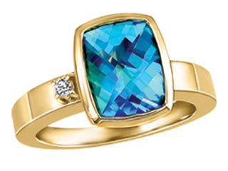 Bague avec topaz de Swarovski et diamant SCJ2772/03