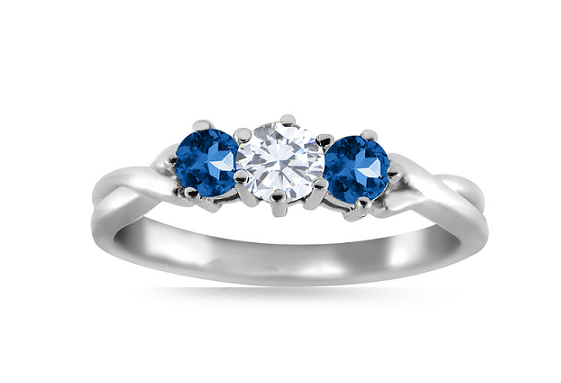 Bague trinité 9390710 saphir et diamant