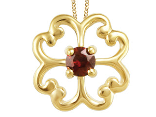 Pendentif fleur à grenat