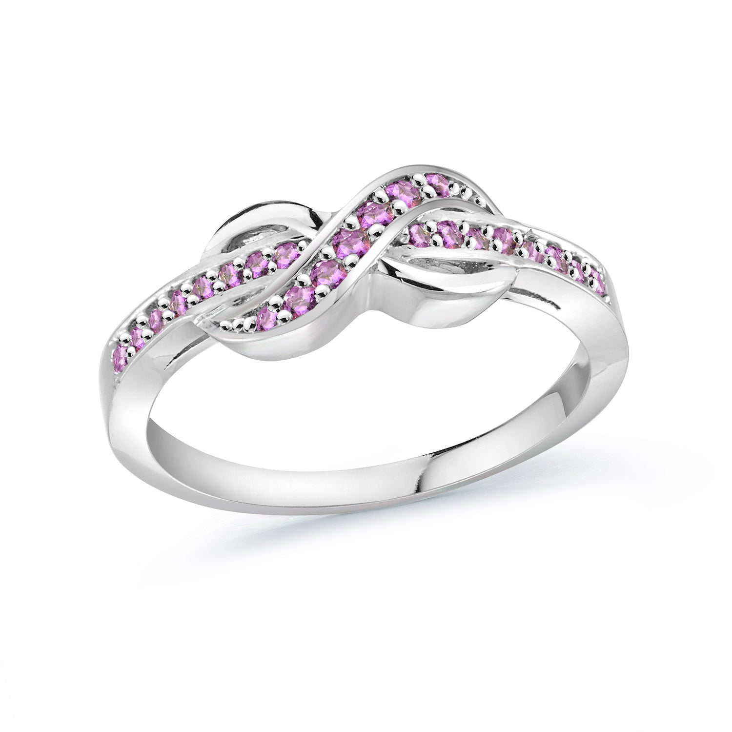 Bague à topazse rose