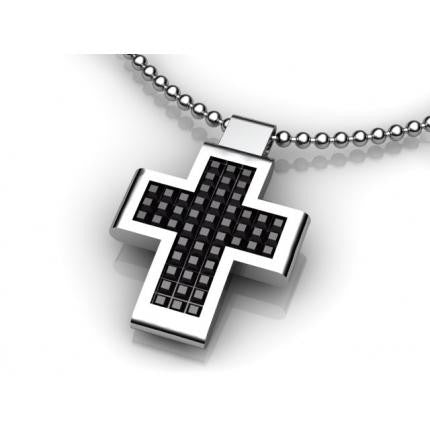 Pendentif croix en acier