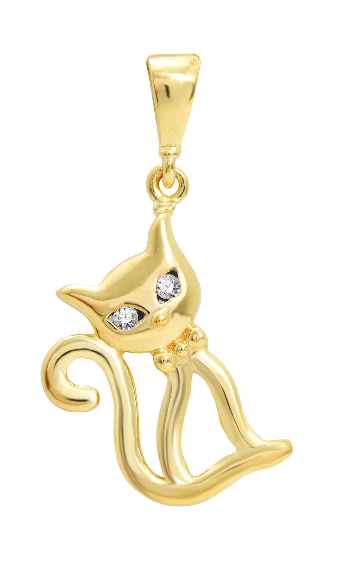 Pendentif Chat En Or 18 Carats (750/1000) - Bijou Neuf Avec étiquettes - Or Jaune