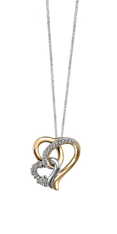 Pendentif cœur à diamants