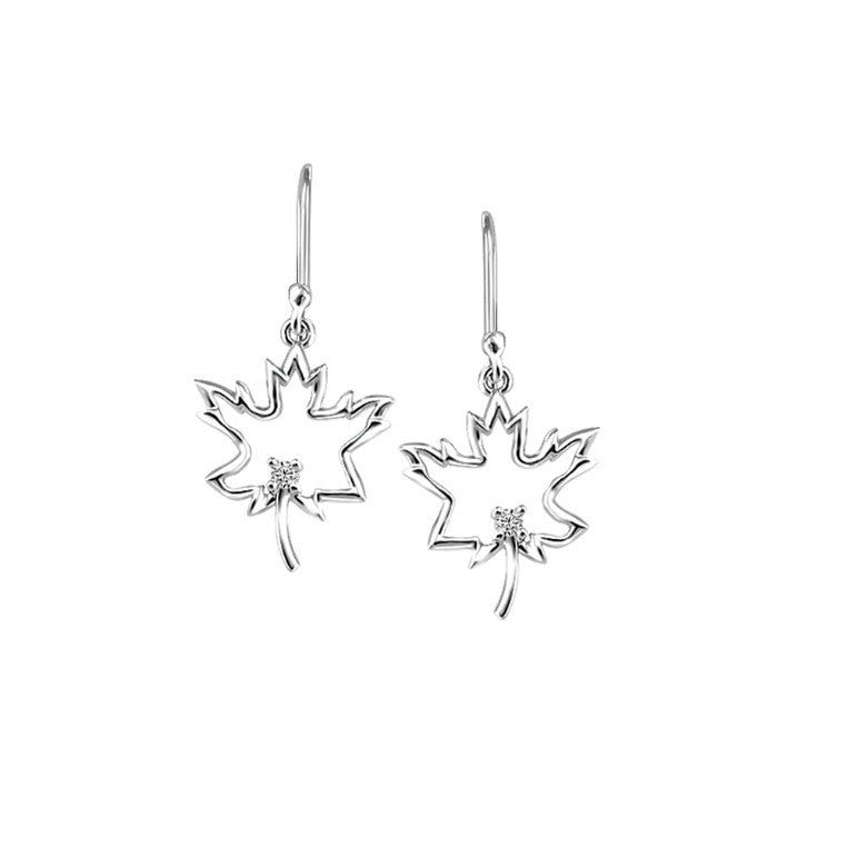 Boucles à diamants'' Feuille d'érable''
