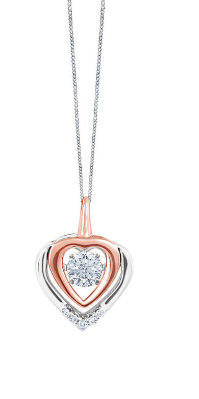 Pendentif Cœur à diamant'' Love in Motion''