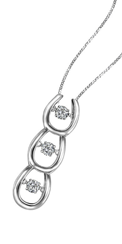 Pendentif Fer à cheval à diamants'' Love in Motion''