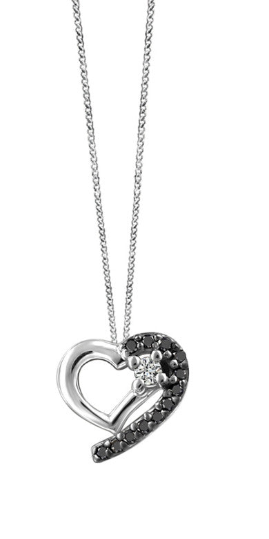 Pendentif Coeur à diamants noirs