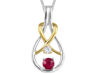 Chaine et pendentif rubis FIG2469P04