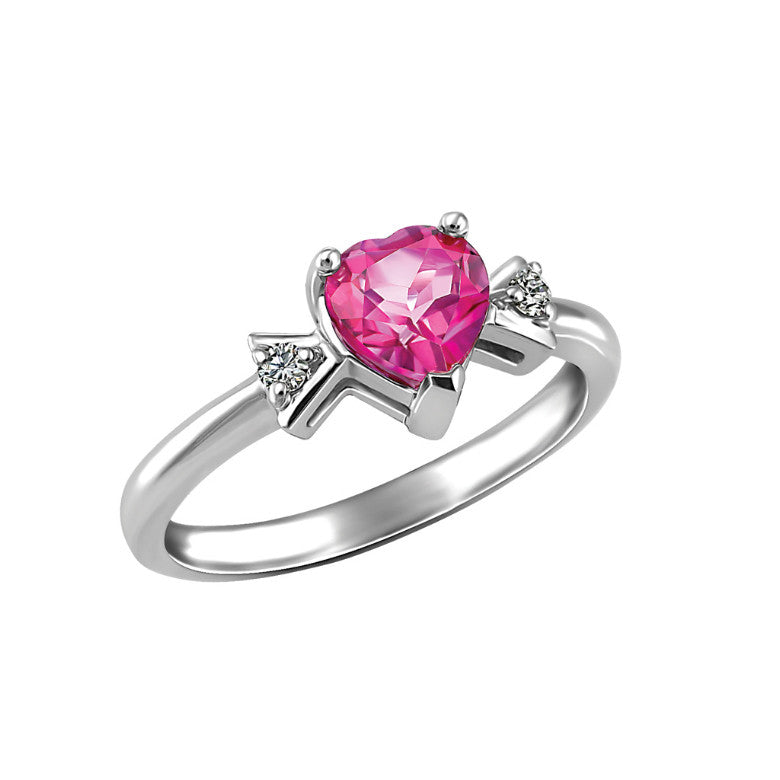 Bague Cœur Topaze rose