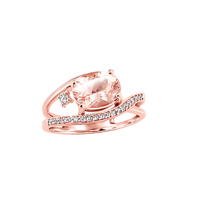 Bague  sertie d'une Morganite