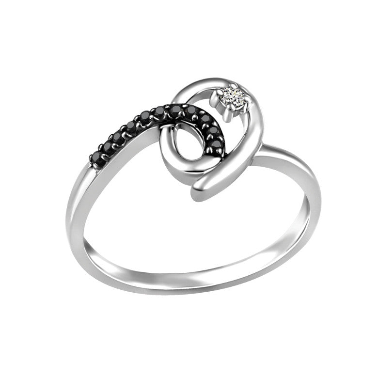 Bague à diamants noir