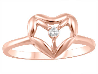 Bague coeur or rose