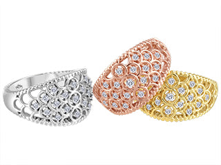 Jonc bague à diamants en or rose 25 points total