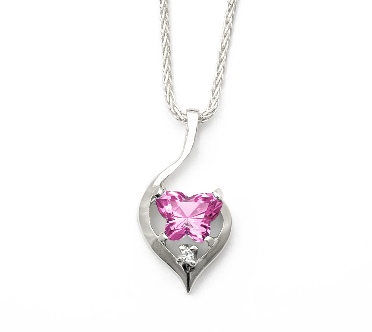 Pendentif coeur papillon