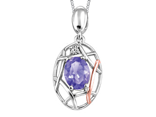 Chaine et pendentif tanzanite