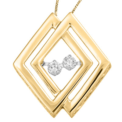 Pendentif à diamants double qui Danse