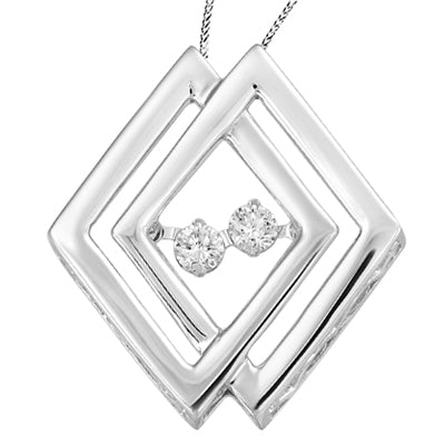 Pendentif à diamants double qui Danse