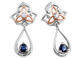 Boucle pendante saphir et diamant