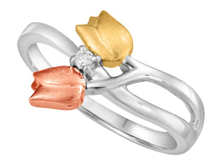 Bague avec roses en or