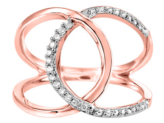 Bague à diamants or rose