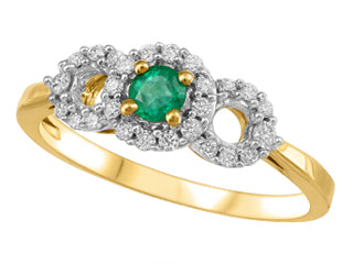Bague à diamants et émeraude ou rubis