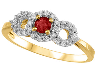 Bague à diamants et émeraude ou rubis