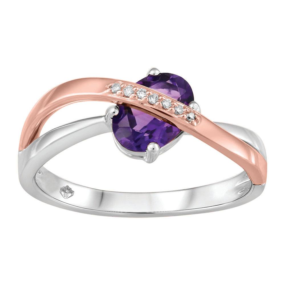 Bague améthyste 2 tons