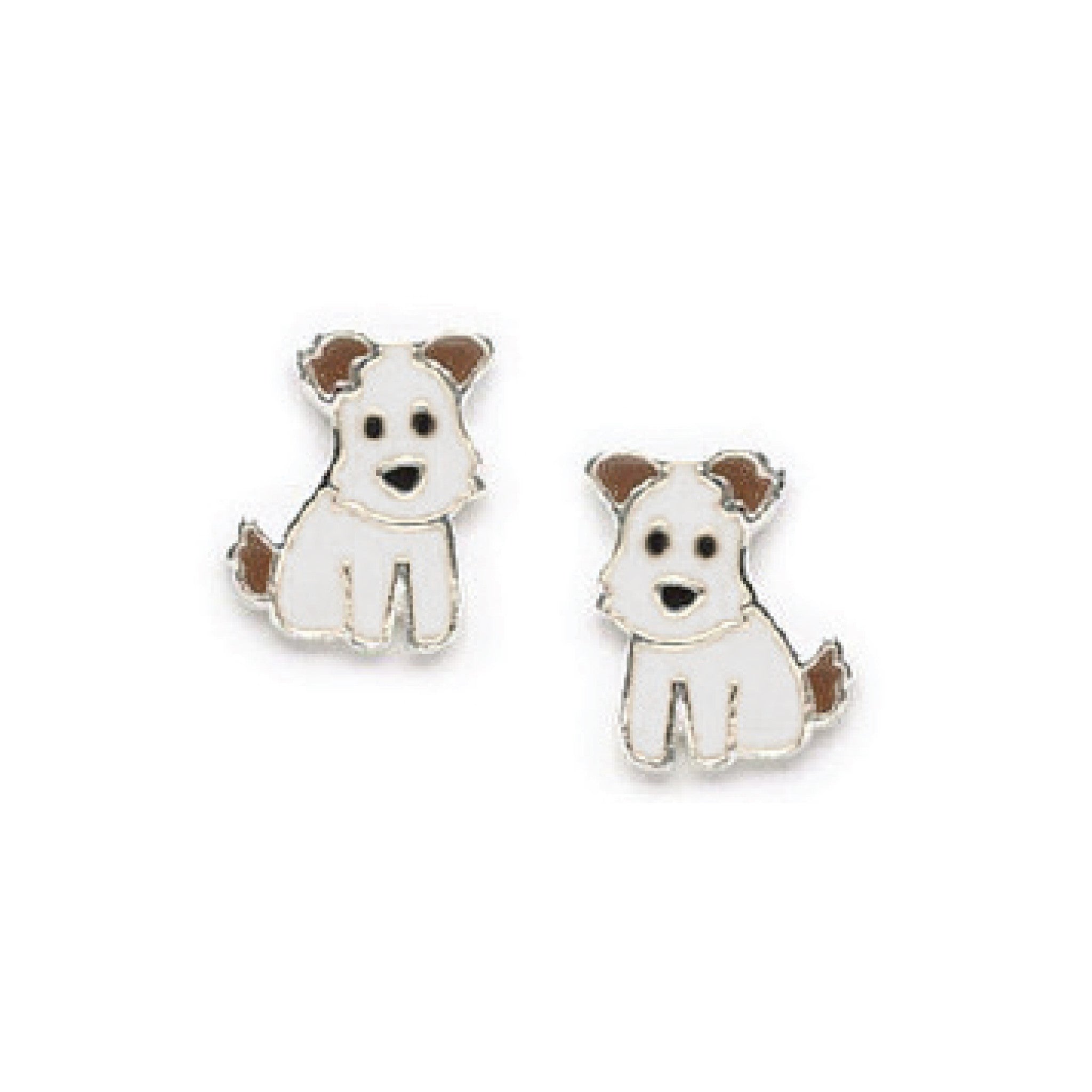 Boucle d'oreille FLORA en émail chien