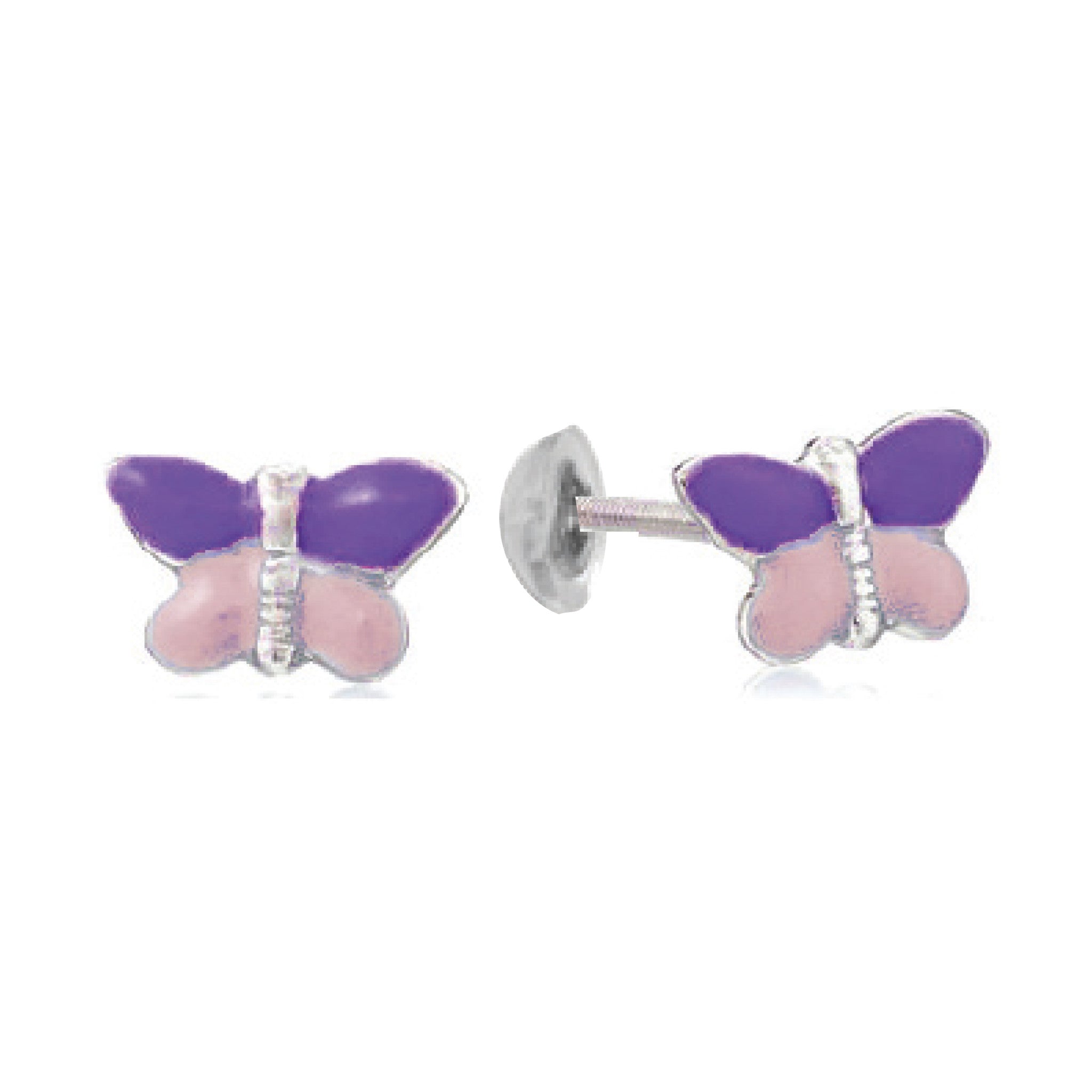 Boucle d'oreille FLORA argent en émail