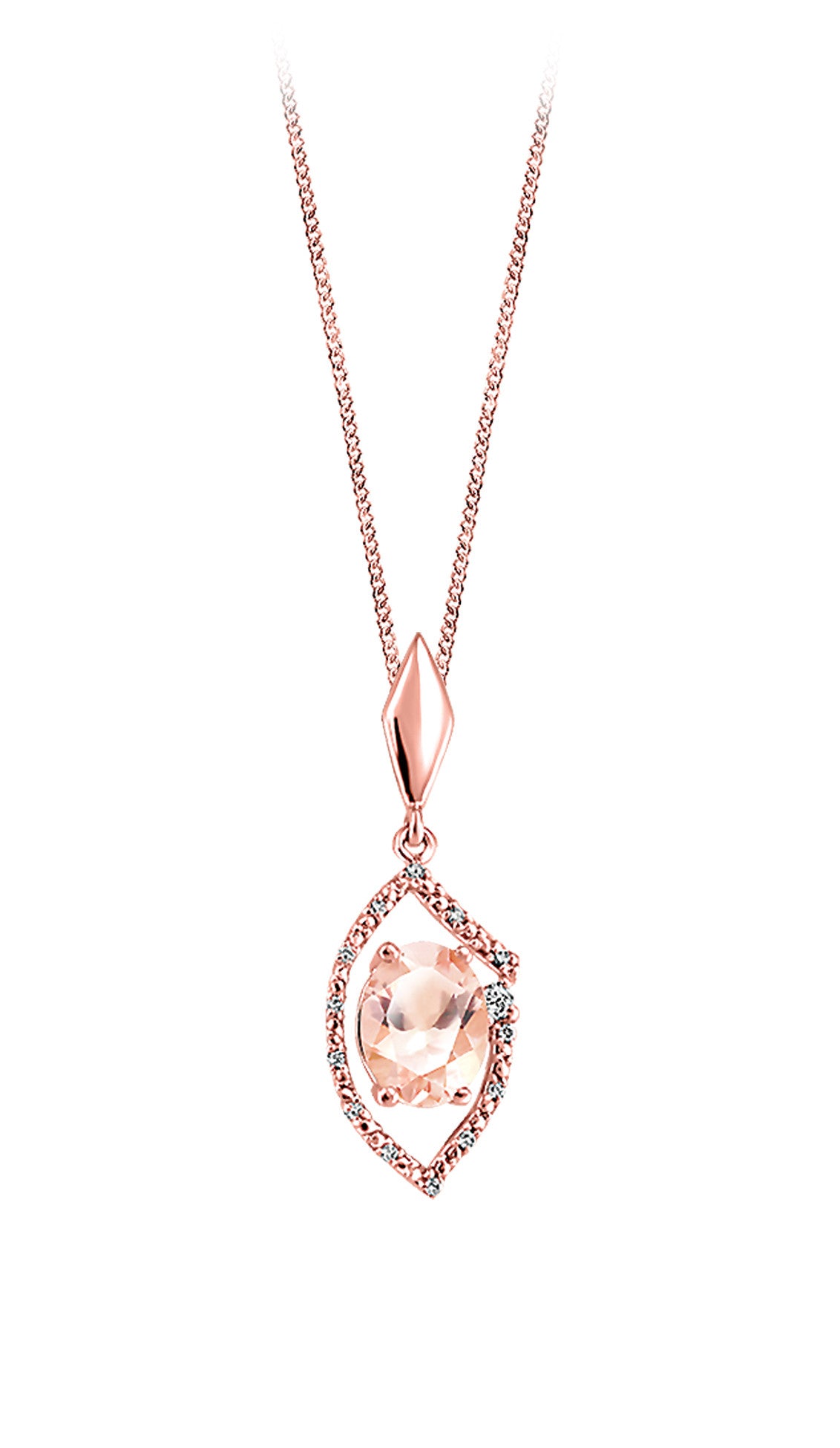 Pendentif en or serti d'une Morganite