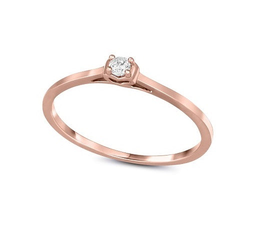 Bague à diamant 5 points 11019 or rose