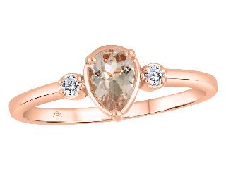 Bague en or rose er pierre de Morganite et diamants Canadien