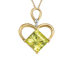 Chaine et pendentif quartz vert G1503P/LQZ