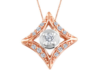 Chaine et pendentif en or rose et diamants ICG2666P02