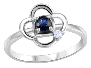 Bague fleur en or blanc et saphir et diamant ICJ3198/02