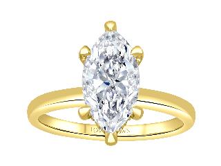 Bague en or 14kt solitaire avec diamant de laboratoire marquise de 3cts,VS2-F,et 10pts total
