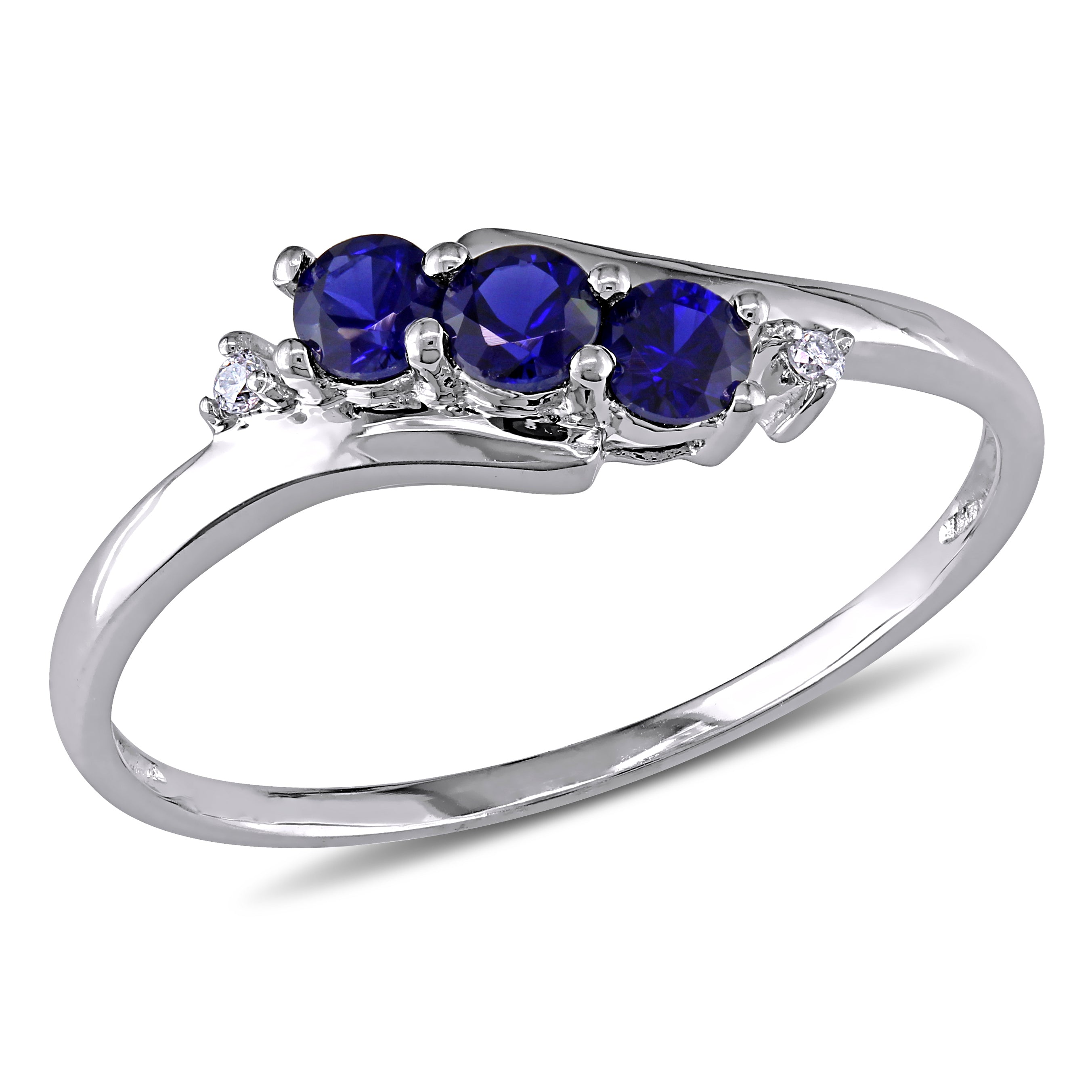 Bague saphir bleu et diamants