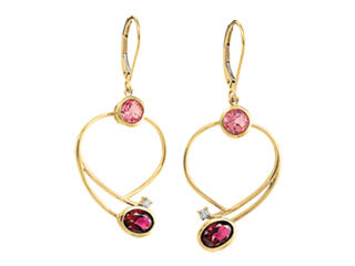 Boucles avec crystal de Swarovski et 2 diamants canadien ,SCG2009E06