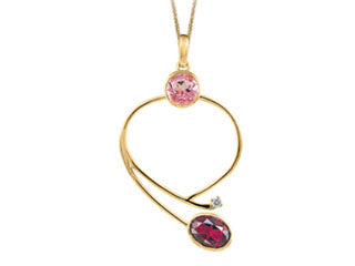 Chaine et pendentif Crystal Swarovski et diamant CDN,SCG2009P03