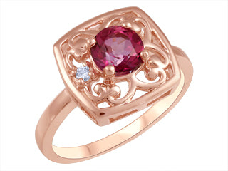Bague fleur en or rose