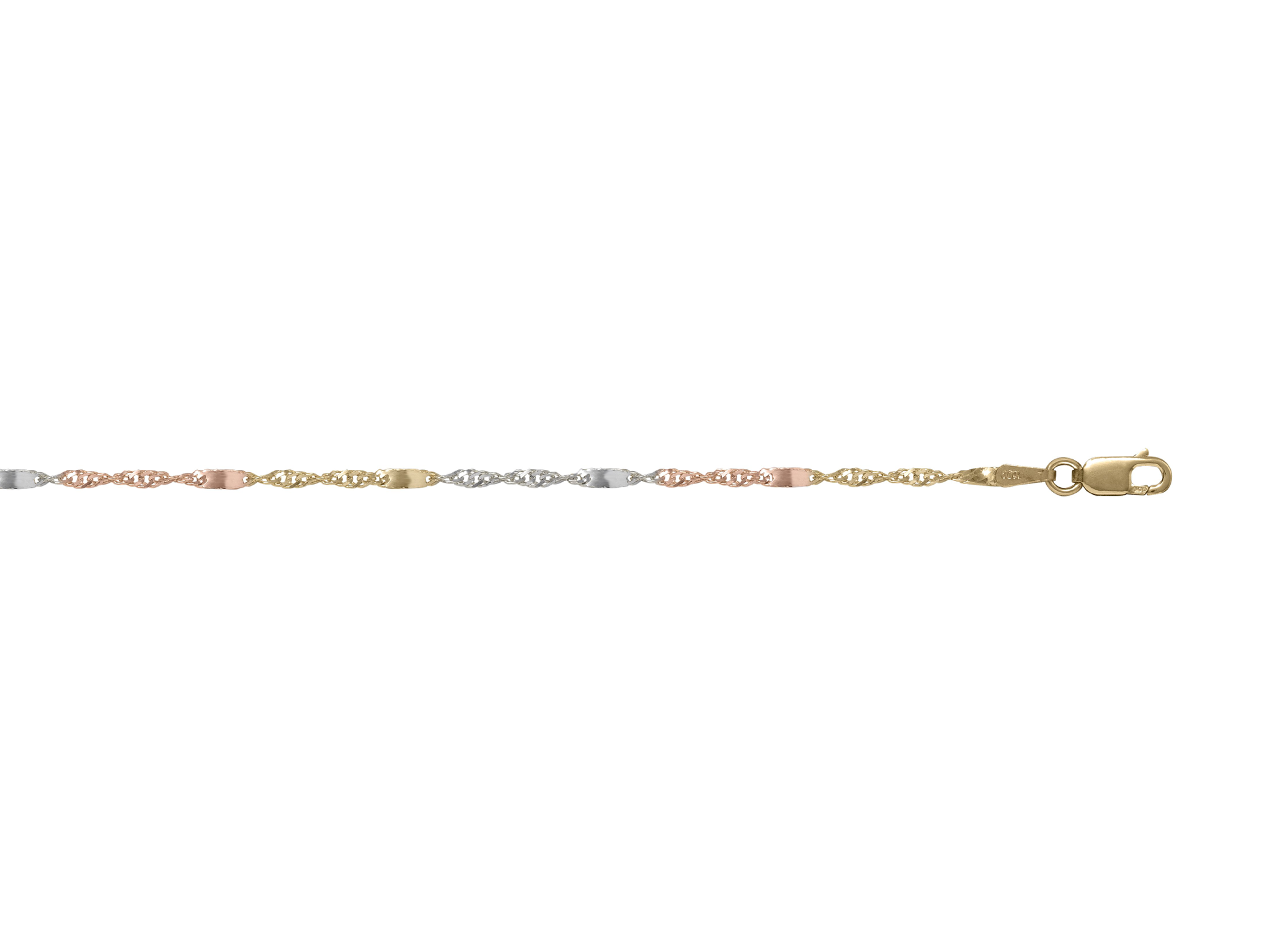 Bracelet ou chaine de cheville 3 tons F23-F24 - Bijouterie Giffard