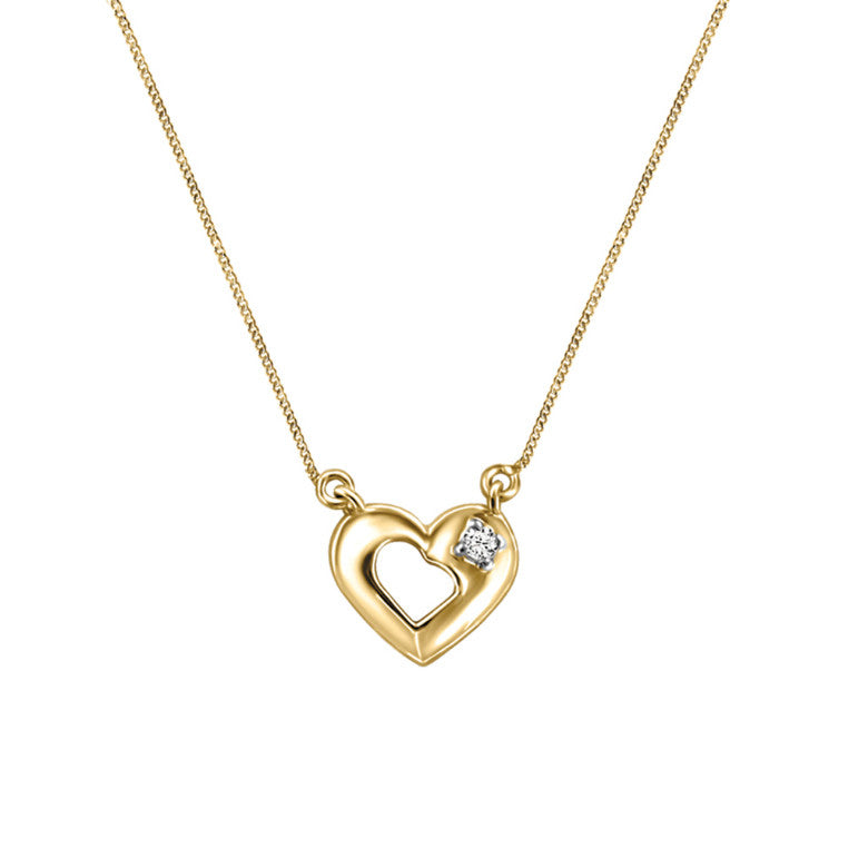 Pendentif coeur à diamant