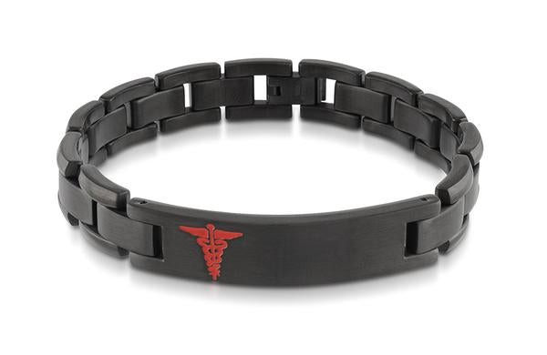 Bracelet medical en acier noir de la collection Medica